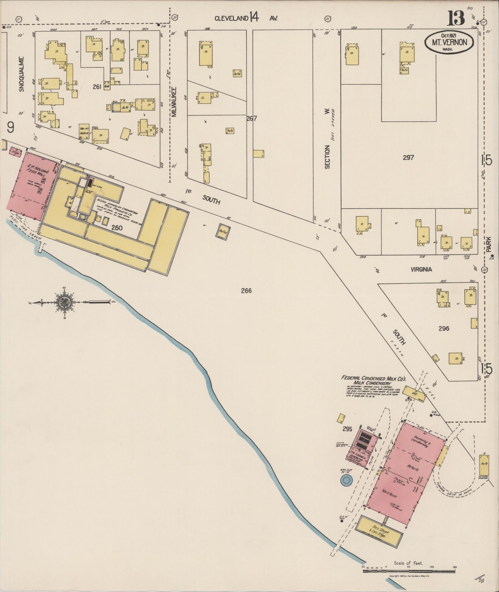 Sanborn Fire Insurance Map from Mount Vernon, Skagit County, Washington (1921), Sheet #0013 - Complete Map Set gallery image, historic Sanborn map, vintage wall art, Washington Washington