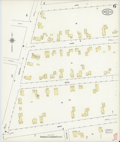 Sanborn Fire Insurance Map from Madison, Somerset County, Maine (1911), Sheet #0006 - Complete Map Set gallery image, historic Sanborn map, vintage wall art, Maine Maine