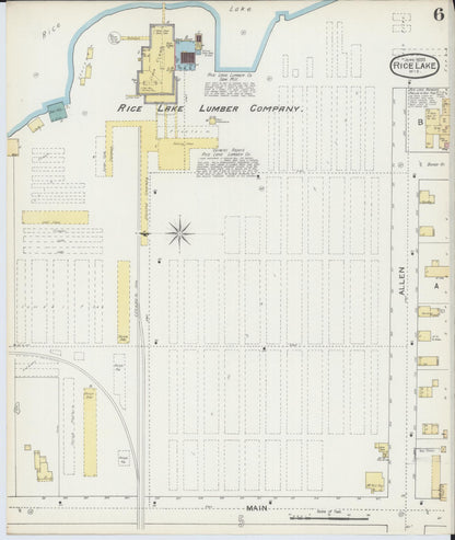 Sanborn Fire Insurance Map from Rice Lake, Barron County, Wisconsin (1893), Sheet #0006 - Complete Map Set gallery image, historic Sanborn map, vintage wall art, Wisconsin Wisconsin