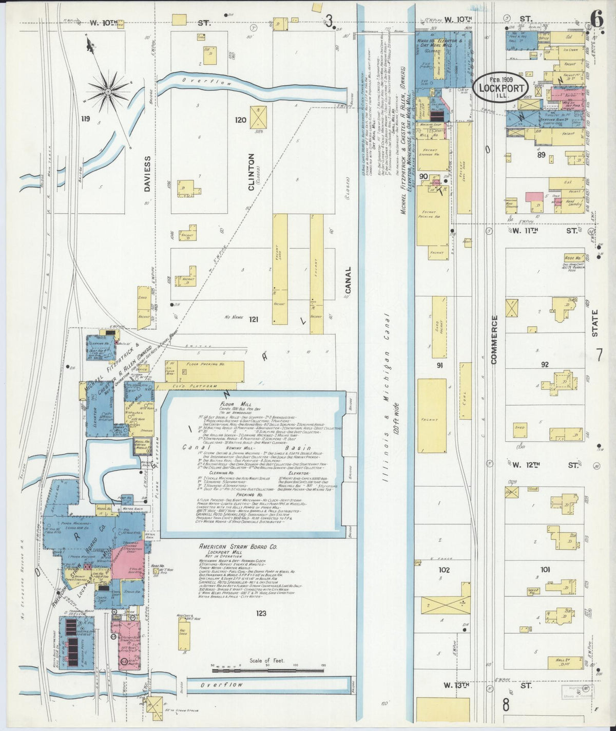 Sanborn Fire Insurance Map from Lockport, Will County, Illinois (1909), Sheet #0006 - Complete Map Set gallery image, historic Sanborn map, vintage wall art, Illinois Illinois