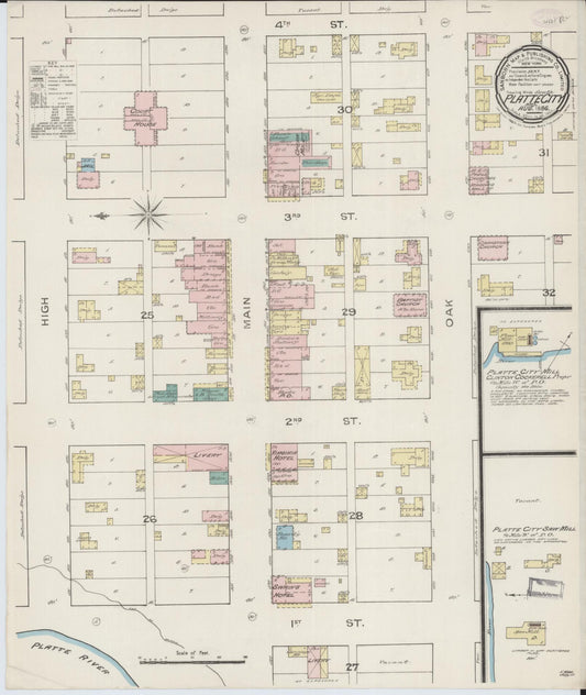 Sanborn Fire Insurance Map from Platte City, Platte County, Missouri. (1886) – Historic Sanborn Fire Insurance Map Print