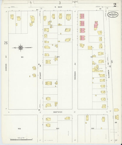 Sanborn Fire Insurance Map from Newark, Wayne County, New York (1912), Sheet #0002 - Complete Map Set gallery image, historic Sanborn map, vintage wall art, New York New York