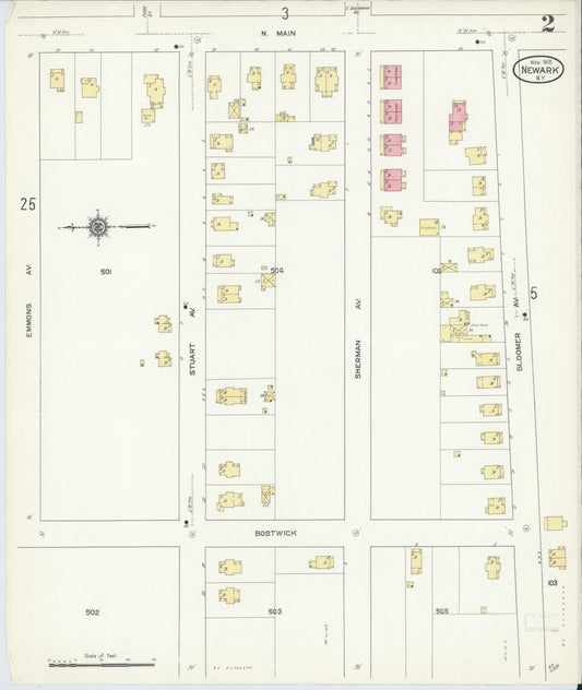 Sanborn Fire Insurance Map from Newark, Wayne County, New York (1912), Sheet #0002 - Complete Map Set gallery image, historic Sanborn map, vintage wall art, New York New York