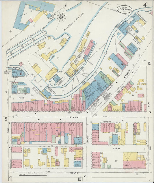 Sanborn Fire Insurance Map from Lockport, Niagara County, New York (1898), Sheet #0004 - Historic Sanborn Fire Insurance Map Print, vintage old map wall art, antique decor, genealogy gift, New York New York map