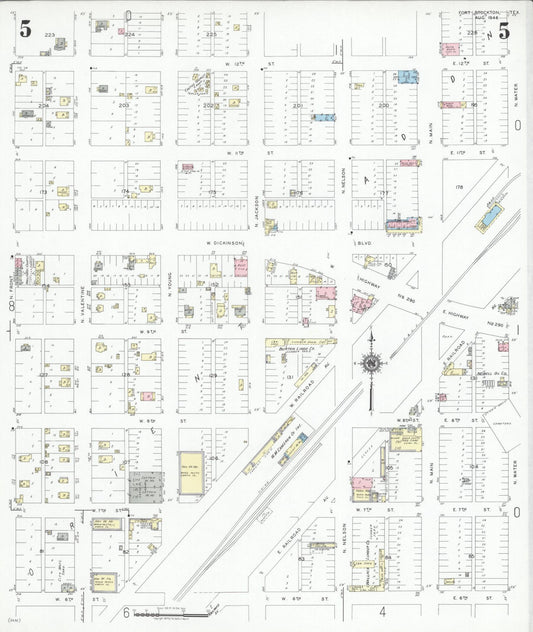 Sanborn Fire Insurance Map from Fort Stockton, Pecos County, Texas (1946), Sheet #0005 - Historic Sanborn Fire Insurance Map Print, vintage old map wall art, antique decor, genealogy gift, Texas Texas map