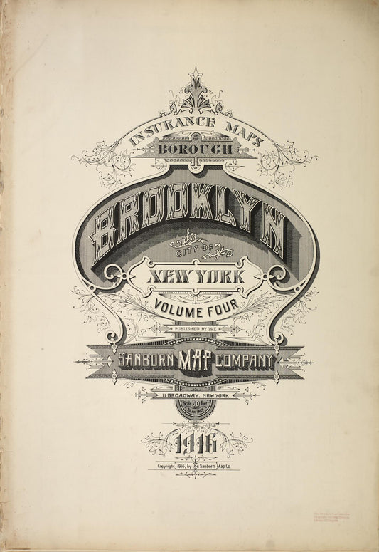 Sanborn Fire Insurance Map from Brooklyn, Kings County, New York (1916), Sheet #0001 - Historic Sanborn Fire Insurance Map Print, vintage old map wall art, antique decor, genealogy gift, New York New York map