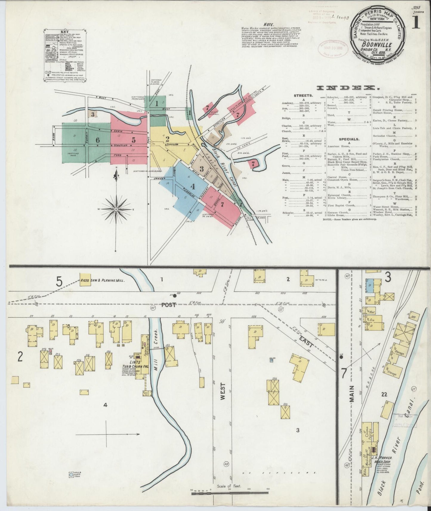 Sanborn Fire Insurance Map from Boonville, Oneida County, New York. (1899) – Historic Sanborn Fire Insurance Map Print