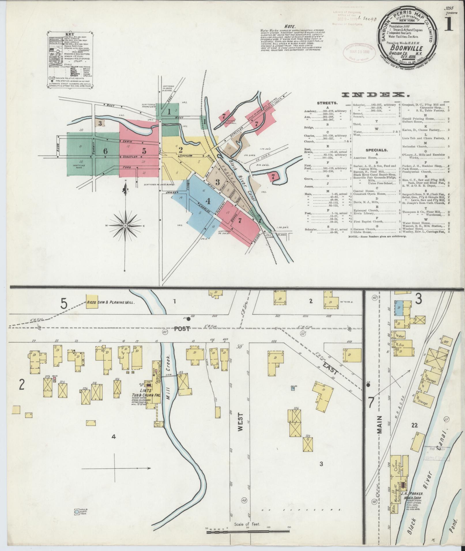 Sanborn Fire Insurance Map from Boonville, Oneida County, New York. (1899) – Historic Sanborn Fire Insurance Map Print