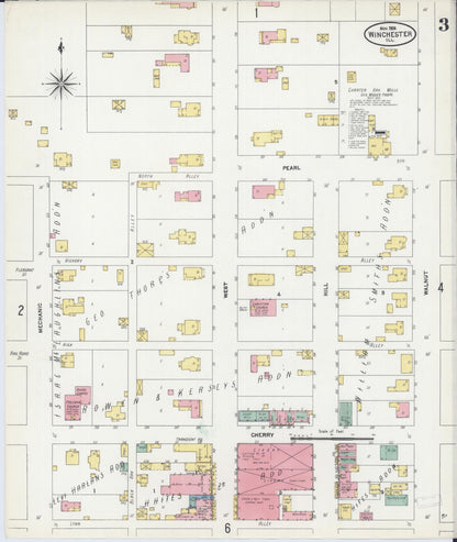 Sanborn Fire Insurance Map from Winchester, Scott County, Illinois (1906), Sheet #0003 - Complete Map Set gallery image, historic Sanborn map, vintage wall art, Illinois Illinois