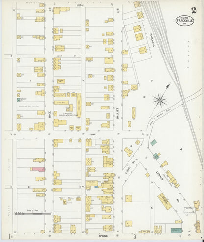 Sanborn Fire Insurance Map from Frackville, Schuylkill County, Pennsylvania (1903), Sheet #0002 - Historic Sanborn Fire Insurance Map Print, vintage old map wall art, antique decor, genealogy gift, Pennsylvania Pennsylvania map