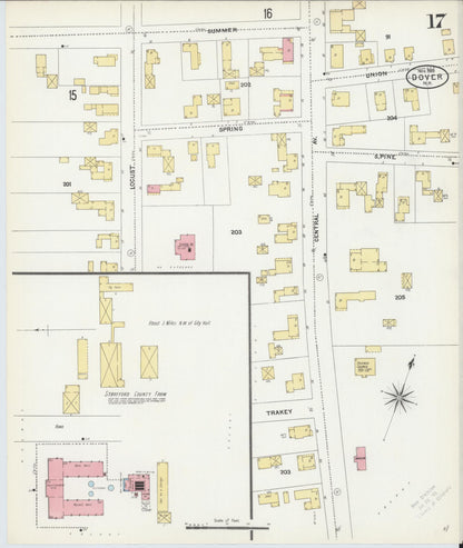 Sanborn Fire Insurance Map from Dover, Strafford County, New Hampshire (1905), Sheet #0017 - Complete Map Set gallery image, historic Sanborn map, vintage wall art, New Hampshire New Hampshire