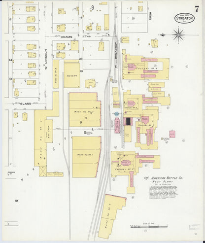 Sanborn Fire Insurance Map from Streator, La Salle County, Illinois (1909), Sheet #0007 - Complete Map Set gallery image, historic Sanborn map, vintage wall art, Illinois Illinois