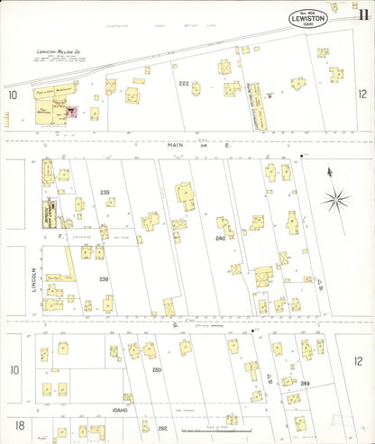 Sanborn Fire Insurance Map from Lewiston, Nez Perce County, Idaho (1904), Sheet #0011 - Complete Map Set gallery image, historic Sanborn map, vintage wall art, Idaho Idaho