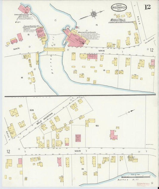 Sanborn Fire Insurance Map from Greenwich, Washington County, New York (1913), Sheet #0012 - Historic Sanborn Fire Insurance Map Print, vintage old map wall art, antique decor, genealogy gift, New York New York map
