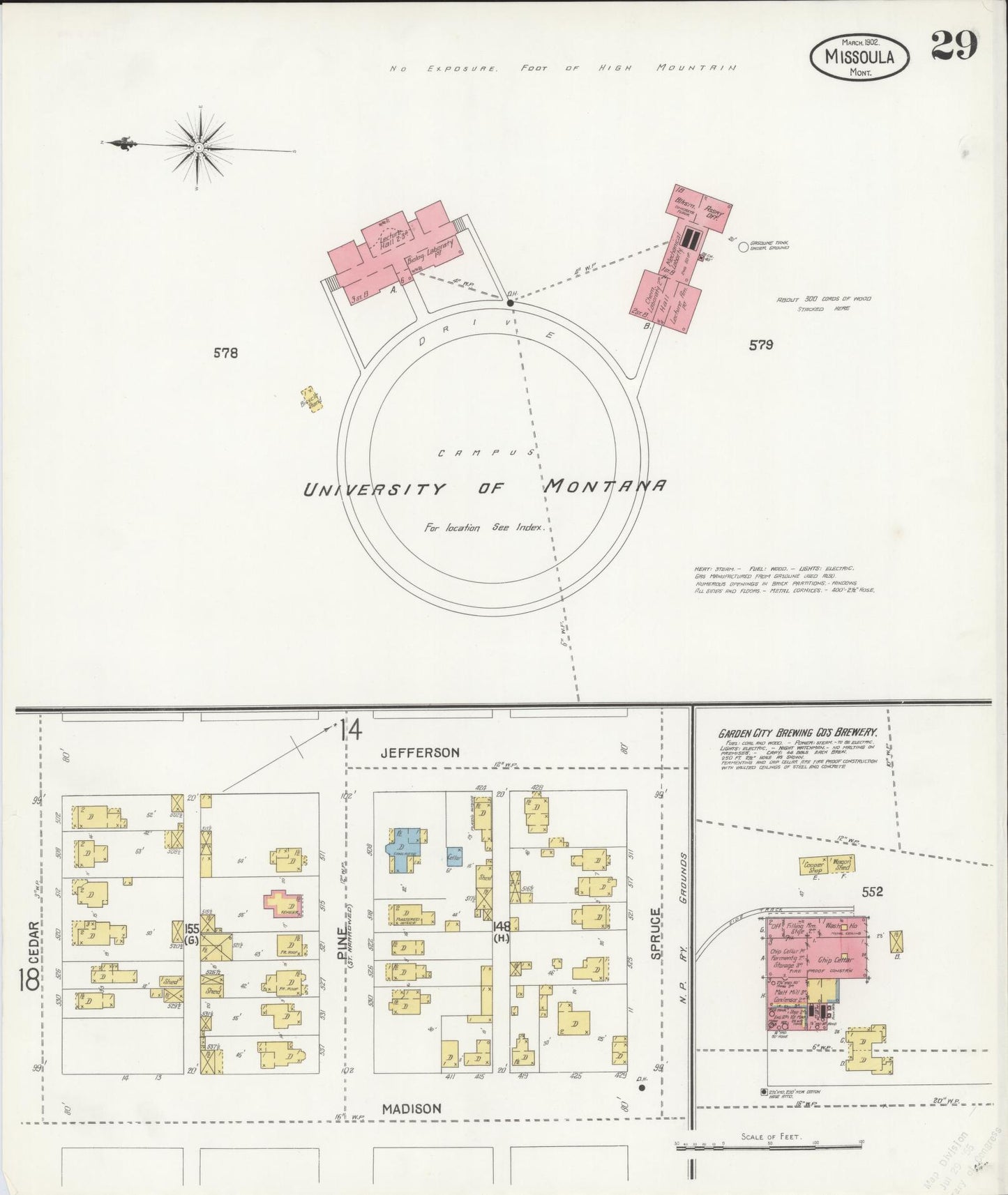Sanborn Fire Insurance Map from Missoula, Missoula County, Montana (1902), Sheet #0029 - Complete Map Set gallery image, historic Sanborn map, vintage wall art, Montana Montana