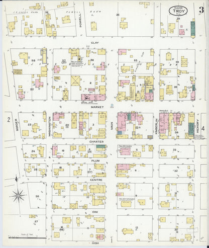 Sanborn Fire Insurance Map from Troy, Madison County, Illinois (1909), Sheet #0003 - Complete Map Set gallery image, historic Sanborn map, vintage wall art, Illinois Illinois