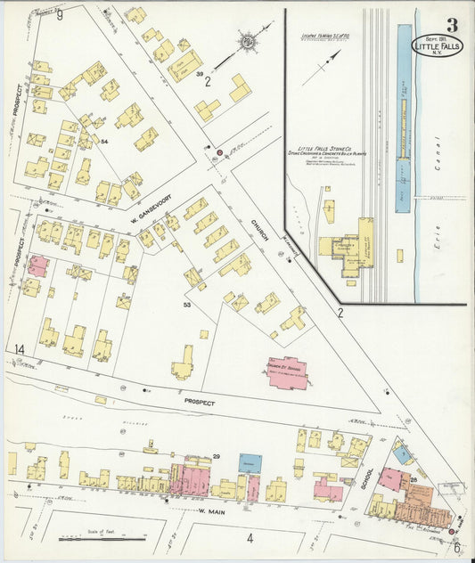 Sanborn Fire Insurance Map from Little Falls, Herkimer County, New York (1911), Sheet #0003 - Historic Sanborn Fire Insurance Map Print, vintage old map wall art, antique decor, genealogy gift, New York New York map