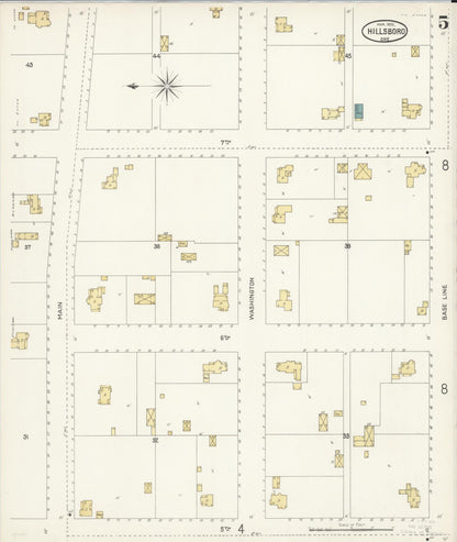 Sanborn Fire Insurance Map from Hillsboro, Washington County, Oregon (1902), Sheet #0005 - Complete Map Set gallery image, historic Sanborn map, vintage wall art, Oregon Oregon