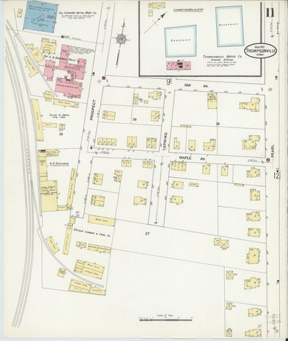 Sanborn Fire Insurance Map from Thompsonville, Hartford County, Connecticut (1912), Sheet #0011 - Complete Map Set gallery image, historic Sanborn map, vintage wall art, Connecticut Connecticut