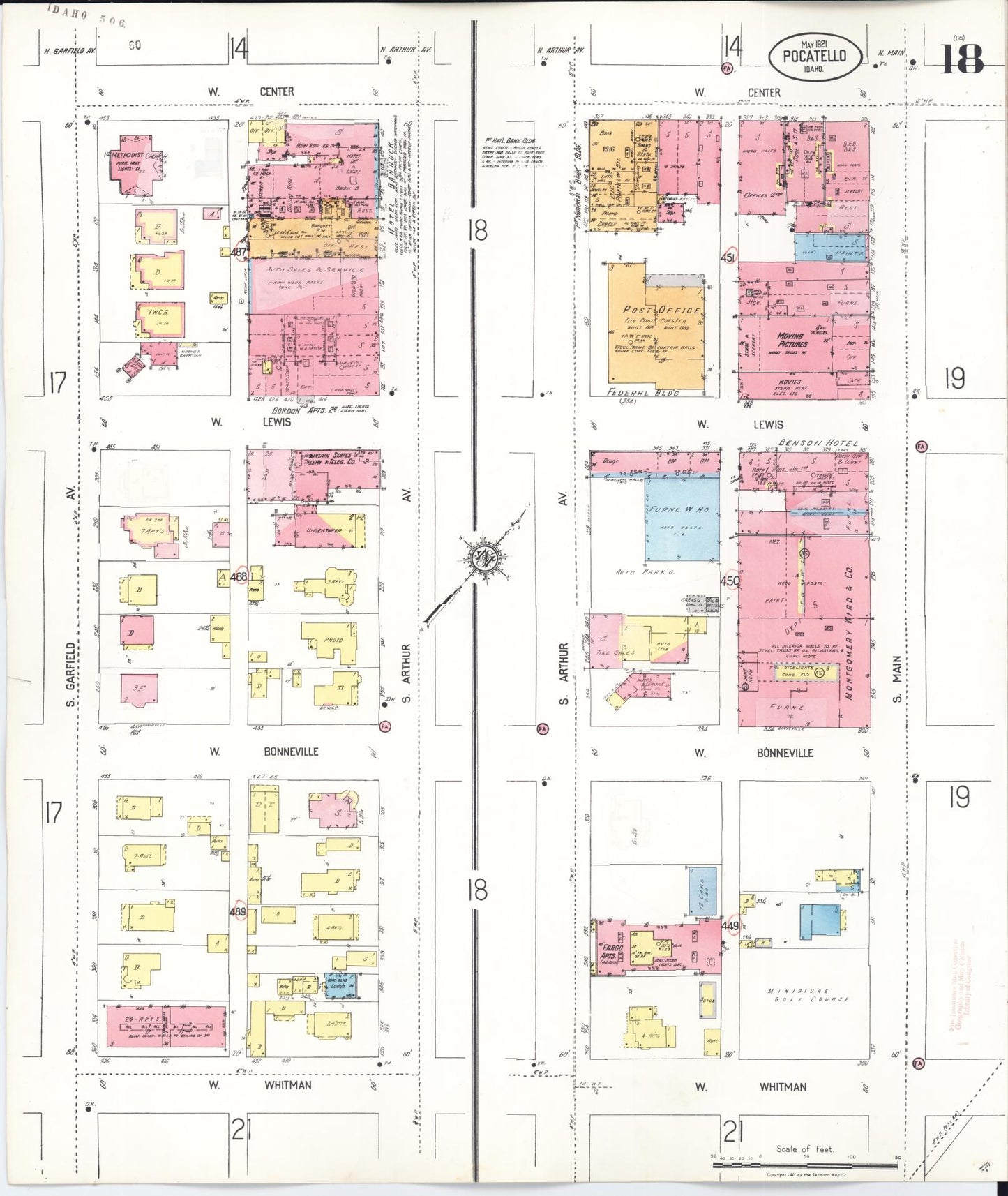 Sanborn Fire Insurance Map from Pocatello, Bannock County, Idaho (1948), Sheet #0018 - Complete Map Set gallery image, historic Sanborn map, vintage wall art, Idaho Idaho