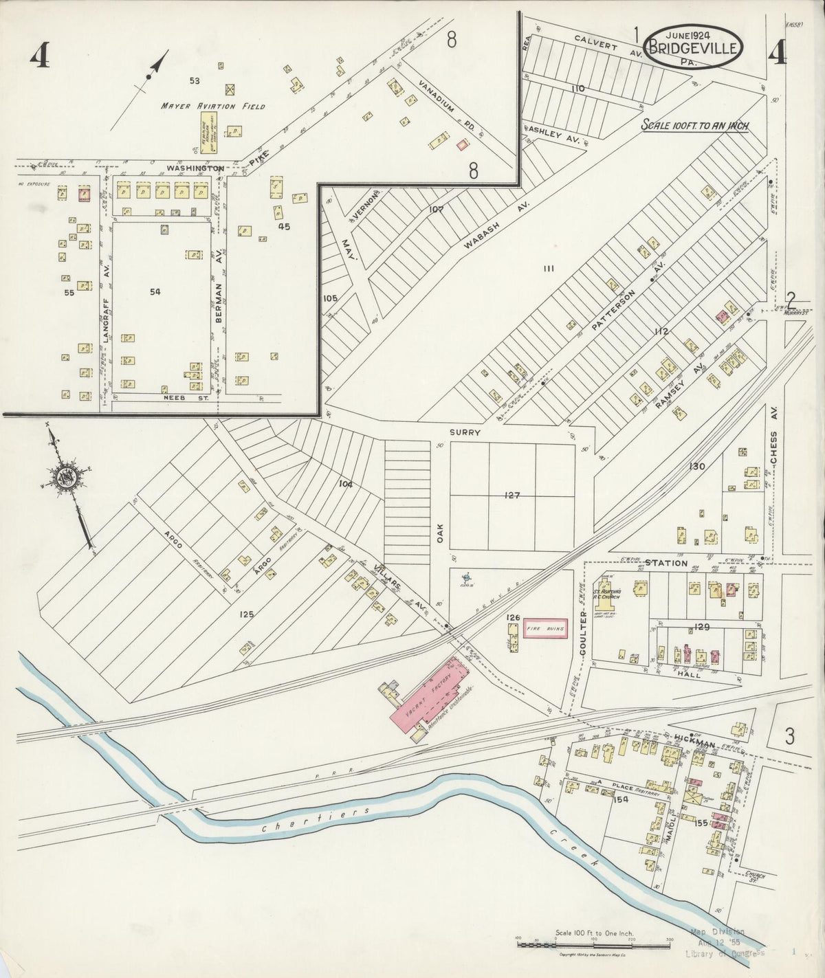 Sanborn Fire Insurance Map from Bridgeville, Allegheny County, Pennsylvania (1924), Sheet #0004 - Complete Map Set gallery image, historic Sanborn map, vintage wall art, Pennsylvania Pennsylvania