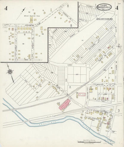 Sanborn Fire Insurance Map from Bridgeville, Allegheny County, Pennsylvania (1924), Sheet #0004 - Complete Map Set gallery image, historic Sanborn map, vintage wall art, Pennsylvania Pennsylvania