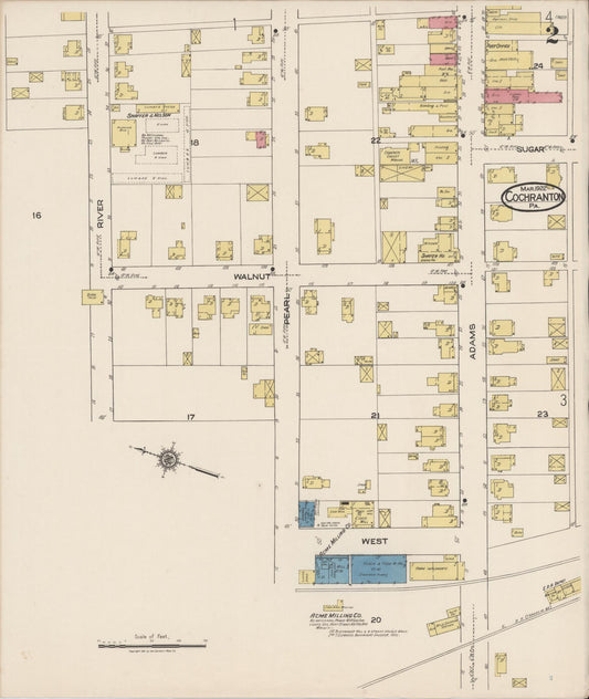 Sanborn Fire Insurance Map from Cochranton, Crawford County, Pennsylvania (1922), Sheet #0002 - Historic Sanborn Fire Insurance Map Print, vintage old map wall art, antique decor, genealogy gift, Pennsylvania Pennsylvania map