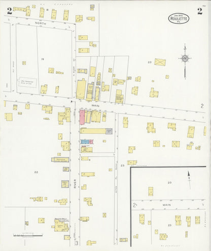 Sanborn Fire Insurance Map from Roulette, Potter County, Pennsylvania (1930), Sheet #0002 - Historic Sanborn Fire Insurance Map Print, vintage old map wall art, antique decor, genealogy gift, Pennsylvania Pennsylvania map