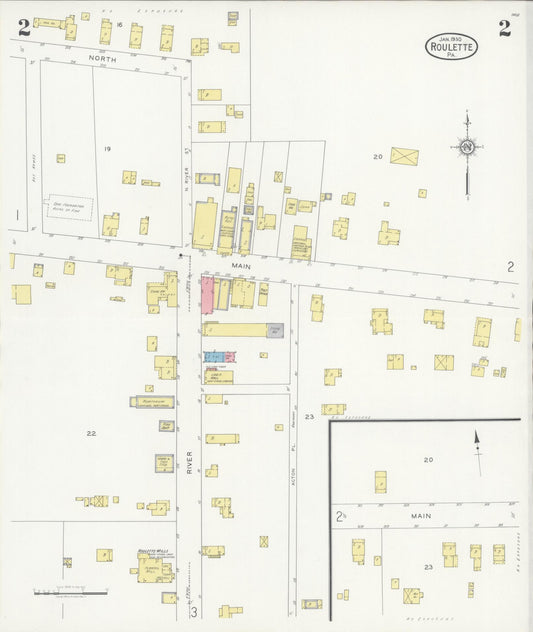 Sanborn Fire Insurance Map from Roulette, Potter County, Pennsylvania (1930), Sheet #0002 - Historic Sanborn Fire Insurance Map Print, vintage old map wall art, antique decor, genealogy gift, Pennsylvania Pennsylvania map