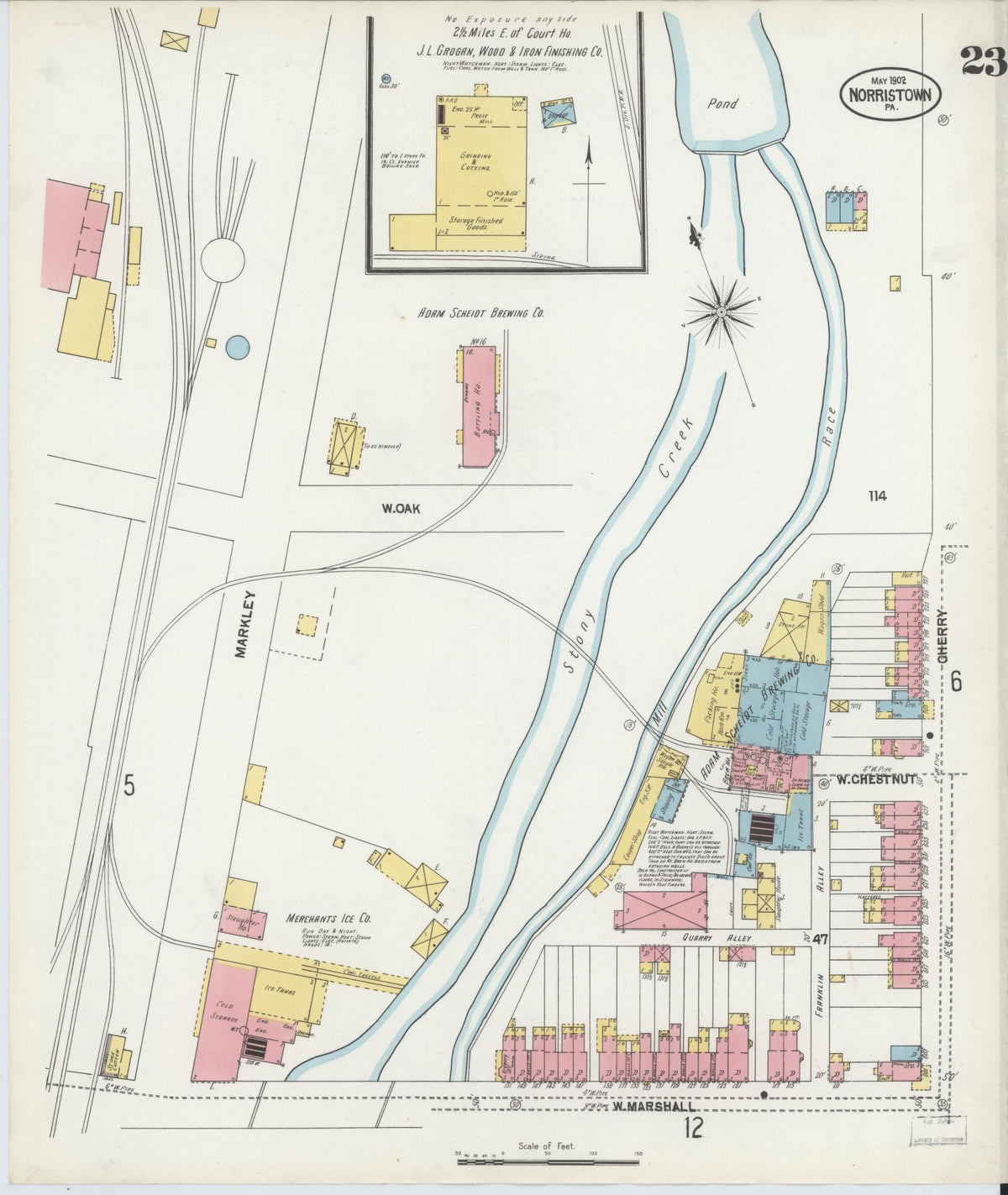 Sanborn Fire Insurance Map from Norristown, Montgomery County, Pennsylvania (1902), Sheet #0023 - Complete Map Set gallery image, historic Sanborn map, vintage wall art, Pennsylvania Pennsylvania