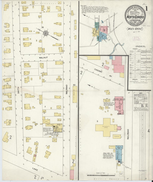 Sanborn Fire Insurance Map from North Girard, Erie County, Pennsylvania (1912), Sheet #0001 - Historic Sanborn Fire Insurance Map Print, vintage old map wall art, antique decor, genealogy gift, Pennsylvania Pennsylvania map
