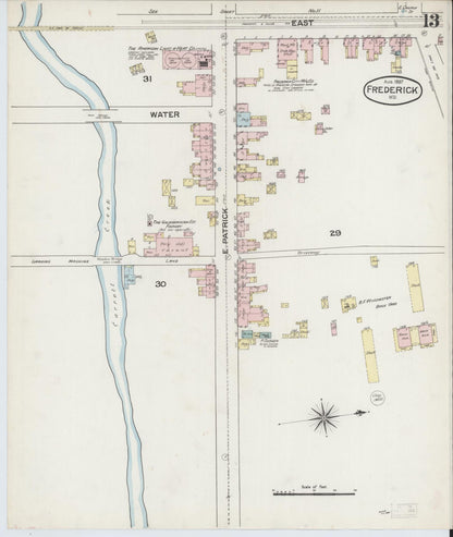 Sanborn Fire Insurance Map from Frederick, Frederick County, Maryland (1887), Sheet #0013 - Complete Map Set gallery image, historic Sanborn map, vintage wall art, Maryland Maryland