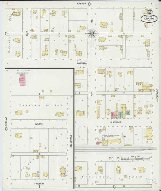 Sanborn Fire Insurance Map from Chapin, Morgan County, Illinois (1898), Sheet #0002 - Historic Sanborn Fire Insurance Map Print, vintage old map wall art, antique decor, genealogy gift, Illinois Illinois map