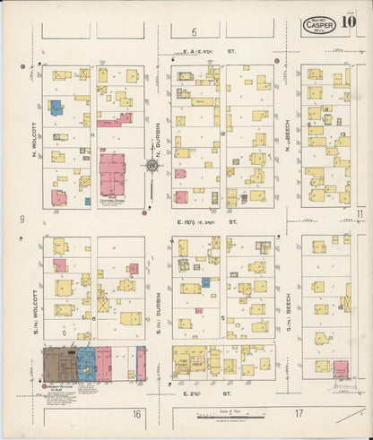 Sanborn Fire Insurance Map from Casper, Natrona County, Wyoming (1921), Sheet #0011 - Complete Map Set gallery image, historic Sanborn map, vintage wall art, Wyoming Wyoming