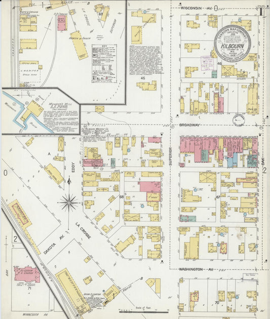 Sanborn Fire Insurance Map from Kilbourn, Columbia County, Wisconsin (1902), Sheet #0001 - Complete Map Set gallery image, historic Sanborn map, vintage wall art, Wisconsin Wisconsin