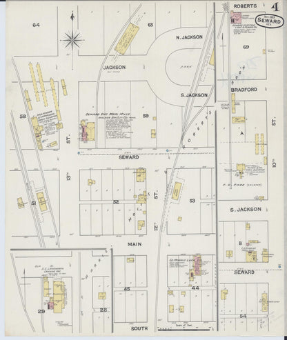 Sanborn Fire Insurance Map from Seward, Seward County, Nebraska (1889), Sheet #0004 - Complete Map Set gallery image, historic Sanborn map, vintage wall art, Nebraska Nebraska