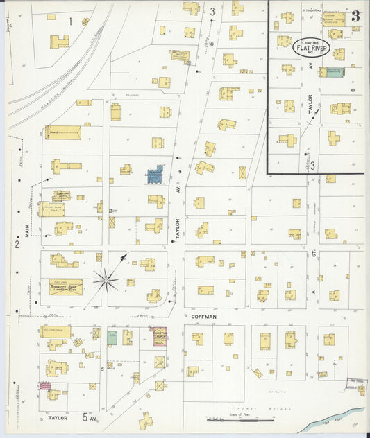 Sanborn Fire Insurance Map from Flat River, Saint Francois County, Missouri (1908), Sheet #0003 - Historic Sanborn Fire Insurance Map Print, vintage old map wall art, antique decor, genealogy gift, Missouri Missouri map
