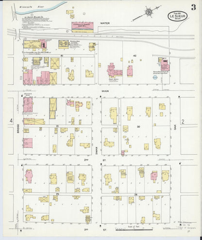 Sanborn Fire Insurance Map from Le Sueur, Le Sueur County, Minnesota (1911), Sheet #0003 - Complete Map Set gallery image, historic Sanborn map, vintage wall art, Minnesota Minnesota