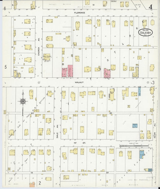 Sanborn Fire Insurance Map from Oglesby, La Salle County, Illinois (1911), Sheet #0004 - Historic Sanborn Fire Insurance Map Print, vintage old map wall art, antique decor, genealogy gift, Illinois Illinois map
