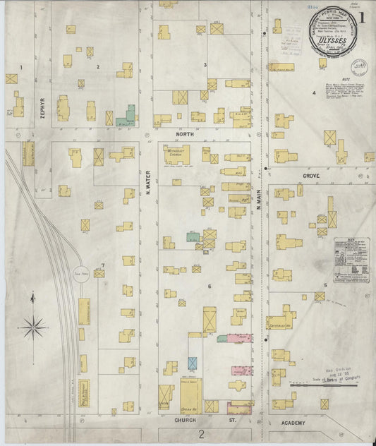 Sanborn Fire Insurance Map from Ulysses, Potter County, Pennsylvania (1900), Sheet #0001 - Historic Sanborn Fire Insurance Map Print, vintage old map wall art, antique decor, genealogy gift, Pennsylvania Pennsylvania map