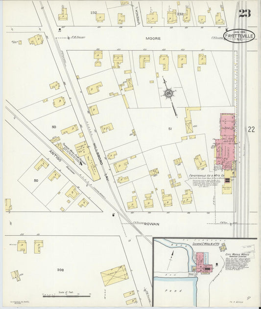 Sanborn Fire Insurance Map from Fayetteville, Cumberland County, North Carolina (1914), Sheet #0023 - Historic Sanborn Fire Insurance Map Print, vintage old map wall art, antique decor, genealogy gift, North Carolina North Carolina map