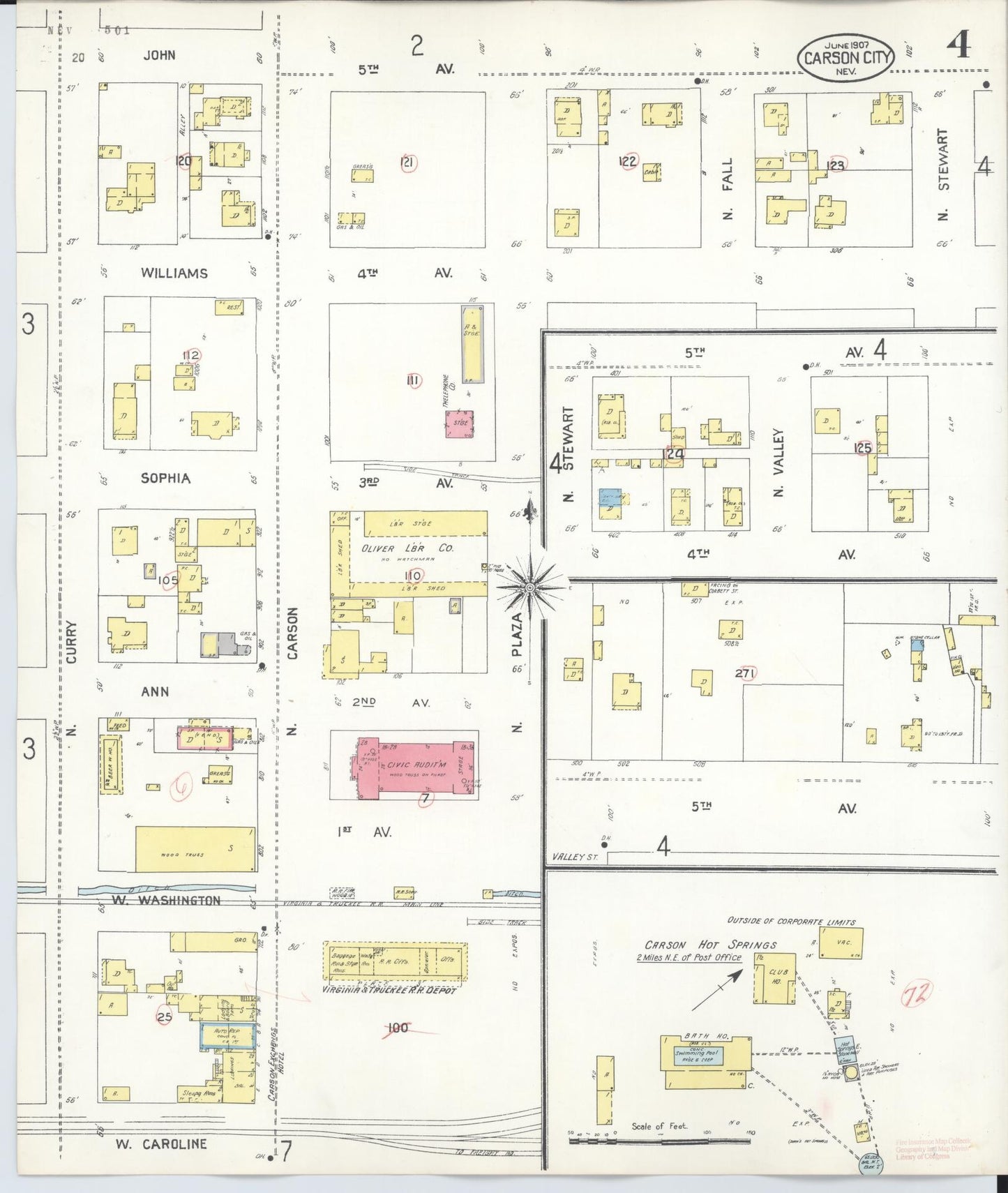 Sanborn Fire Insurance Map from Carson City, Carson City County, Nevada (1941), Sheet #0004 - Complete Map Set gallery image, historic Sanborn map, vintage wall art, Nevada Nevada