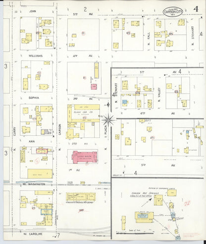 Sanborn Fire Insurance Map from Carson City, Carson City County, Nevada (1941), Sheet #0004 - Complete Map Set gallery image, historic Sanborn map, vintage wall art, Nevada Nevada