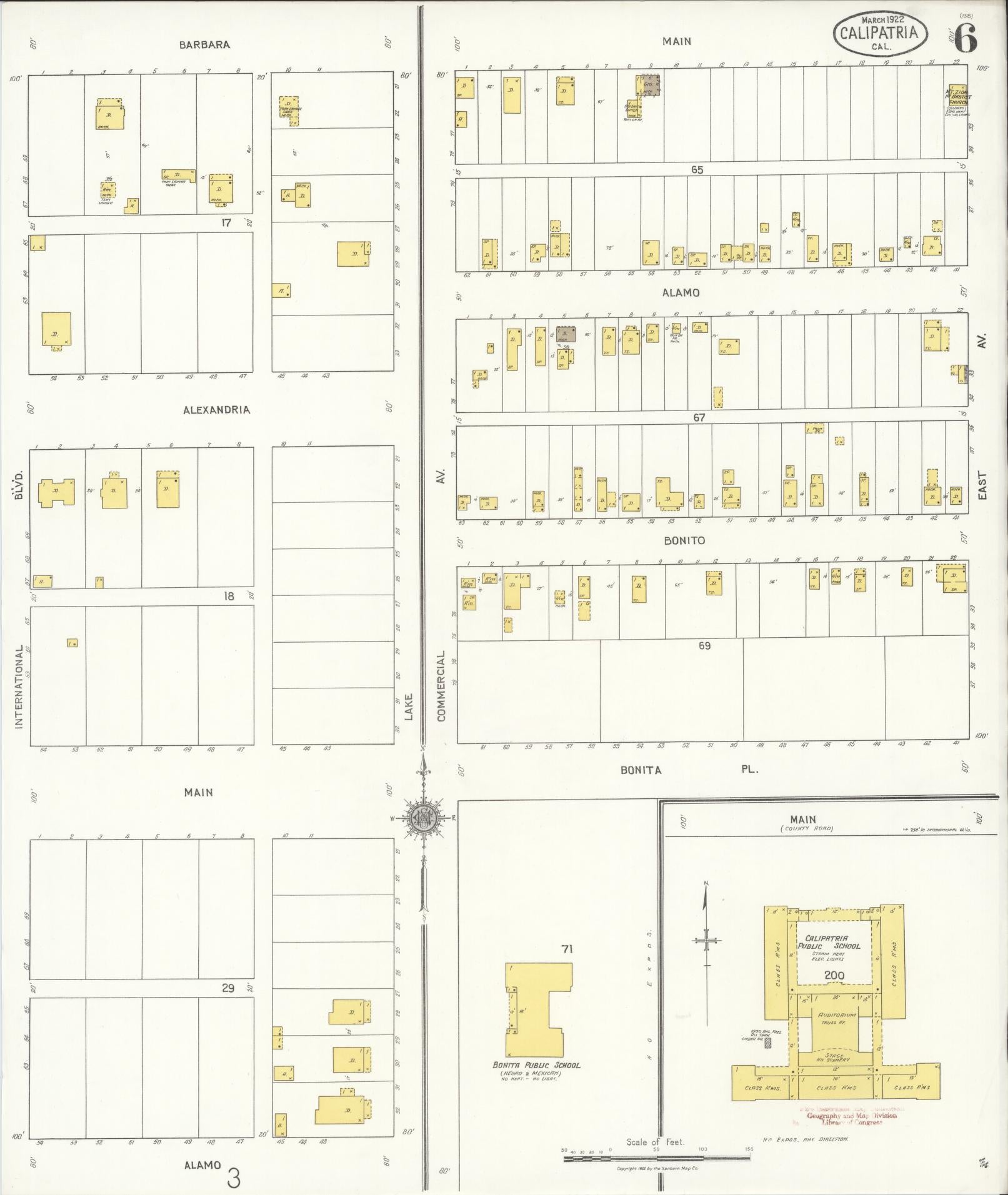 Sanborn Fire Insurance Map from Calipatria, Imperial County, California (1922), Sheet #0006 - Complete Map Set gallery image, historic Sanborn map, vintage wall art, California California