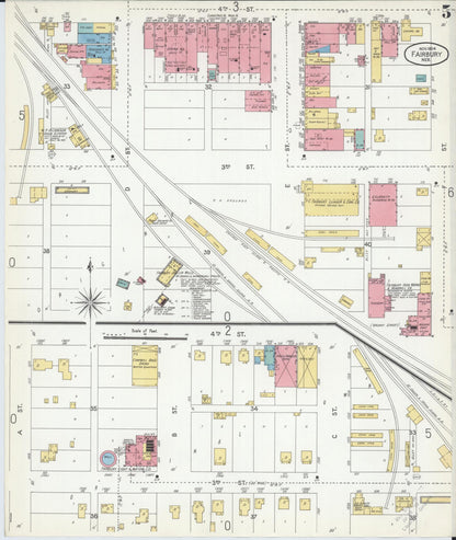 Sanborn Fire Insurance Map from Fairbury, Jefferson County, Nebraska (1904), Sheet #0005 - Complete Map Set gallery image, historic Sanborn map, vintage wall art, Nebraska Nebraska