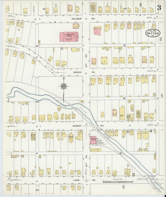 Sanborn Fire Insurance Map from Patton, Cambria County, Pennsylvania (1910), Sheet #0003 - Historic Sanborn Fire Insurance Map Print, vintage old map wall art, antique decor, genealogy gift, Pennsylvania Pennsylvania map