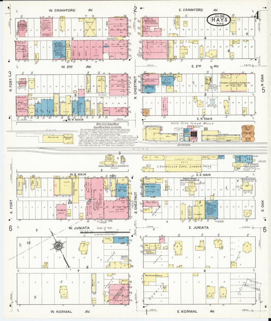 Sanborn Fire Insurance Map from Hays, Ellis County, Kansas (1918), Sheet #0004 - Historic Sanborn Fire Insurance Map Print, vintage old map wall art, antique decor, genealogy gift, Kansas Kansas map