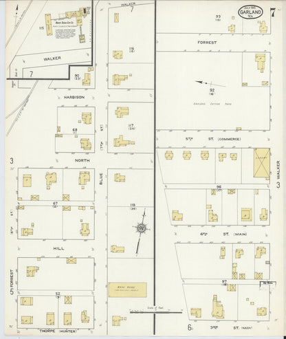 Sanborn Fire Insurance Map from Garland, Dallas County, Texas (1915), Sheet #0007 - Complete Map Set gallery image, historic Sanborn map, vintage wall art, Texas Texas
