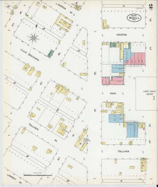 Sanborn Fire Insurance Map from Madill, Marshall County, Oklahoma (1902), Sheet #0002 - Historic Sanborn Fire Insurance Map Print, vintage old map wall art, antique decor, genealogy gift, Oklahoma Oklahoma map