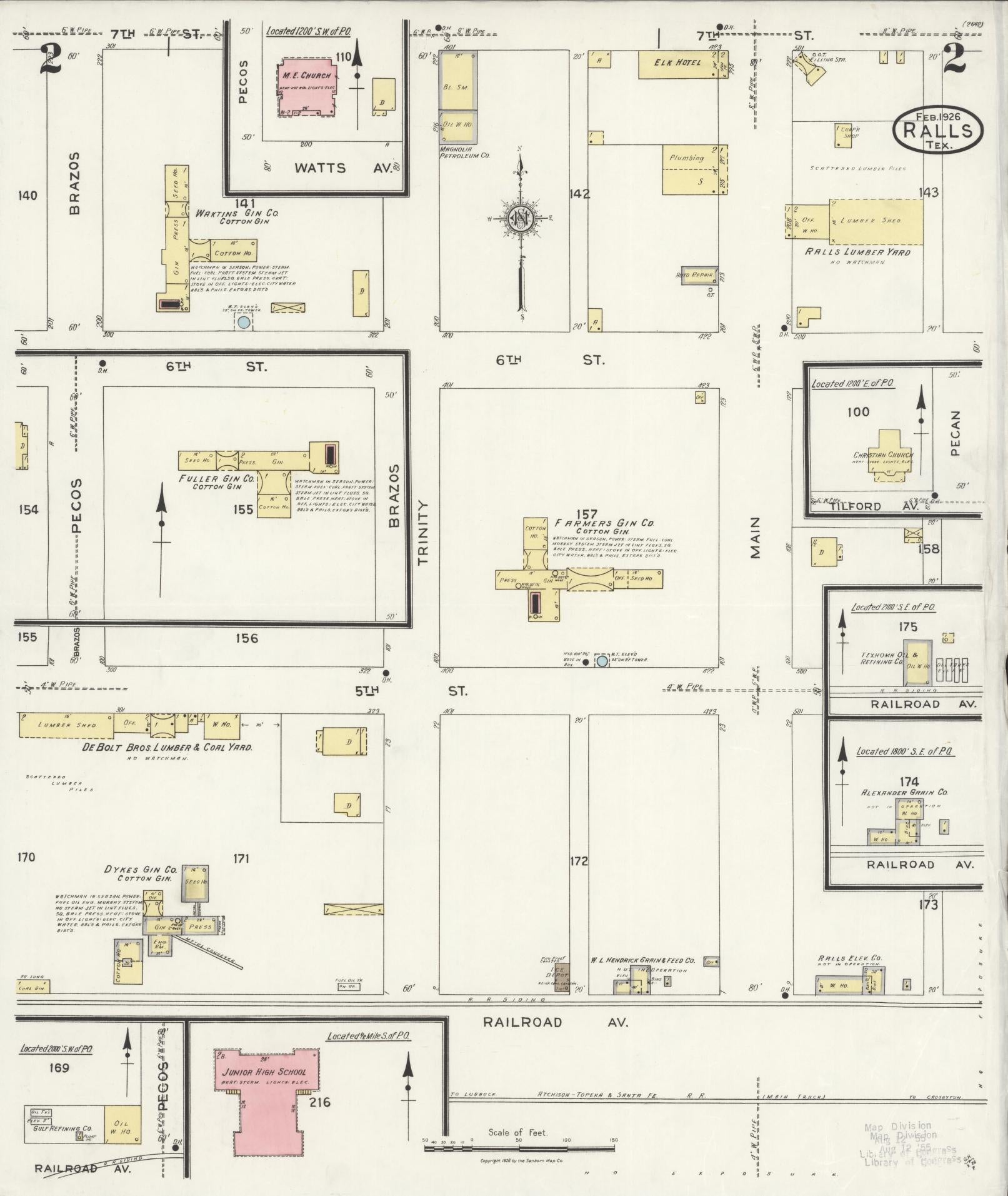 Sanborn Fire Insurance Map from Ralls, Crosby County, Texas (1926), Sheet #0002 - Complete Map Set gallery image, historic Sanborn map, vintage wall art, Texas Texas